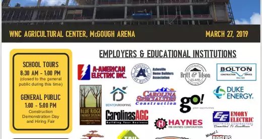 Construction Career Day poster with various institution logos