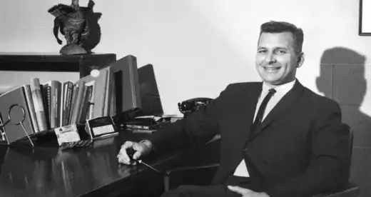 Harvey Haynes in his office in the 1960s