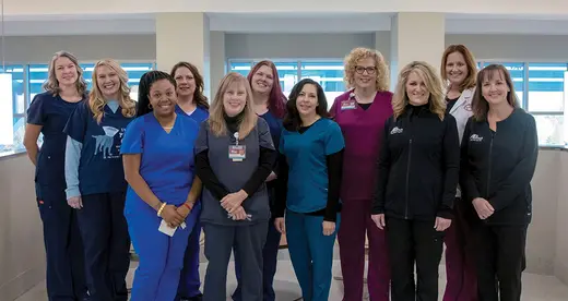 Several women in scrubs