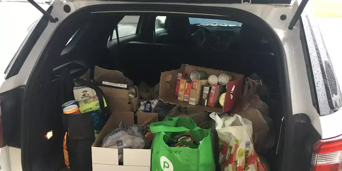 Car trunk full of groceries