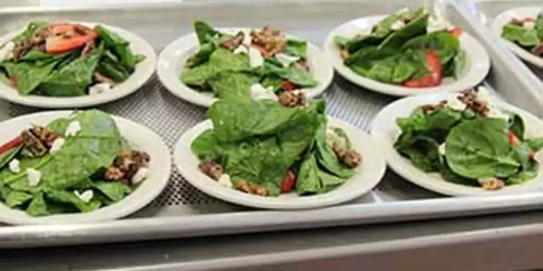 A tray of salads