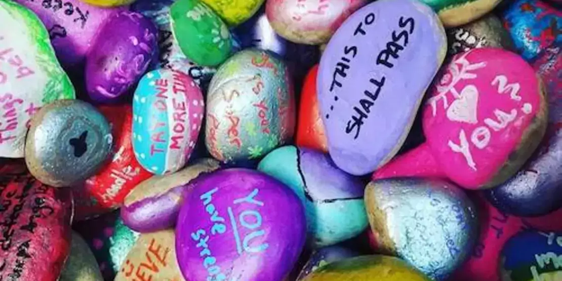 Rocks with positive messages