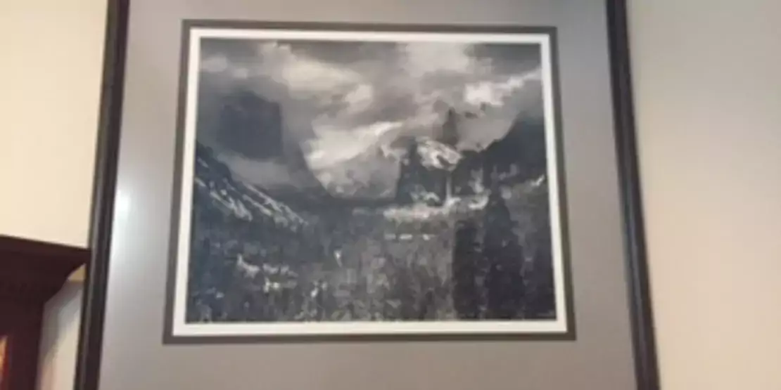 Photo of mountains in art show