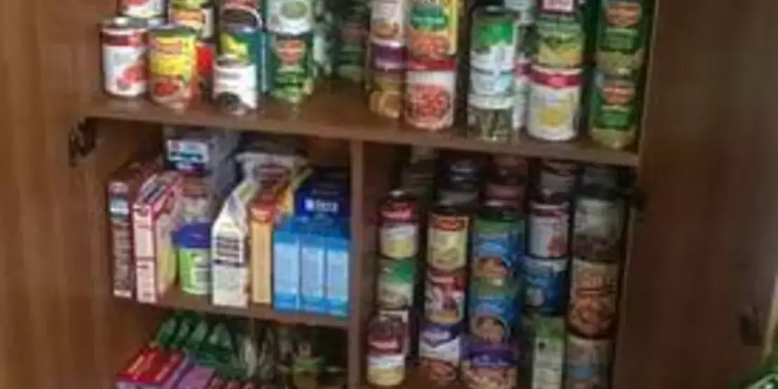 Cabinet filled with food